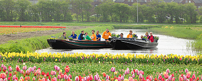 Boat tour through the tulip fields